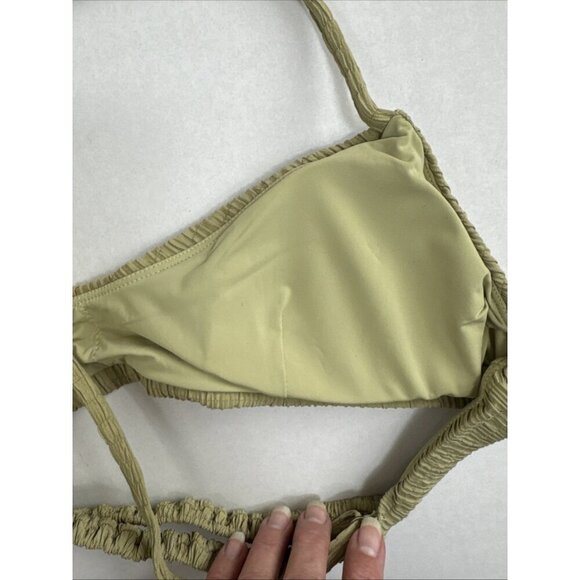 Andie Women's L The Hermosa Swim Top Sage Green Textured NWT - Picture 10 of 16